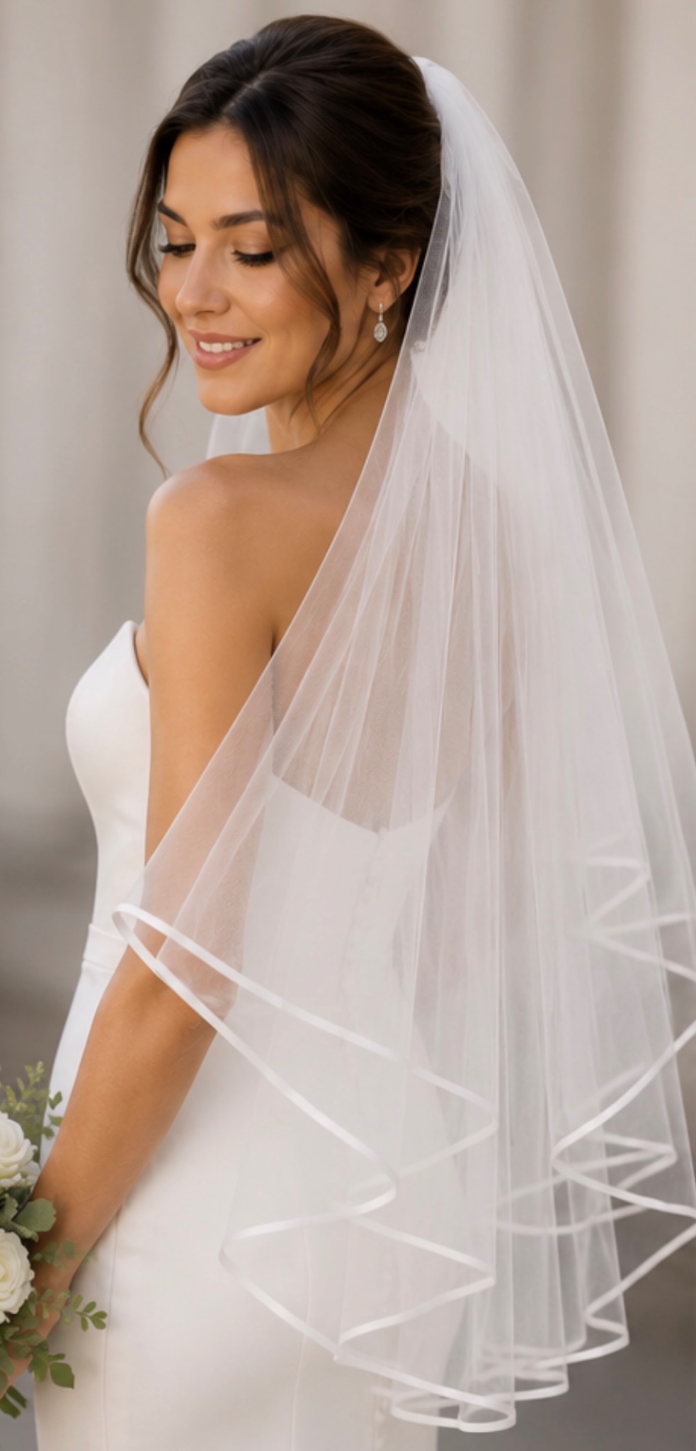 Eva two-layer blusher wedding veil