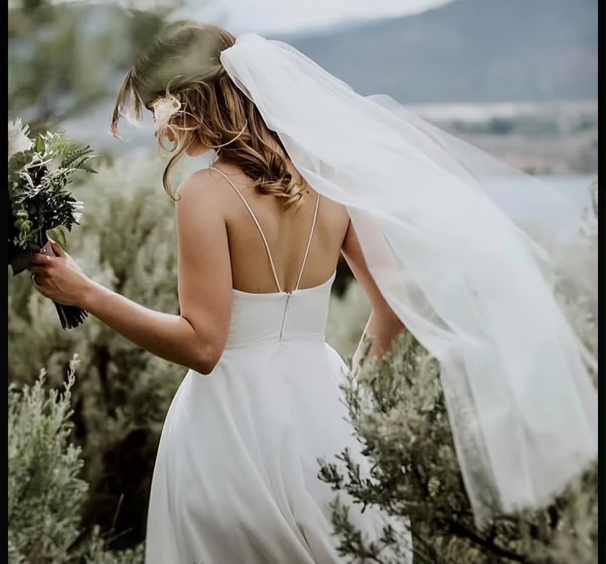 Skye plain tulle wedding veil