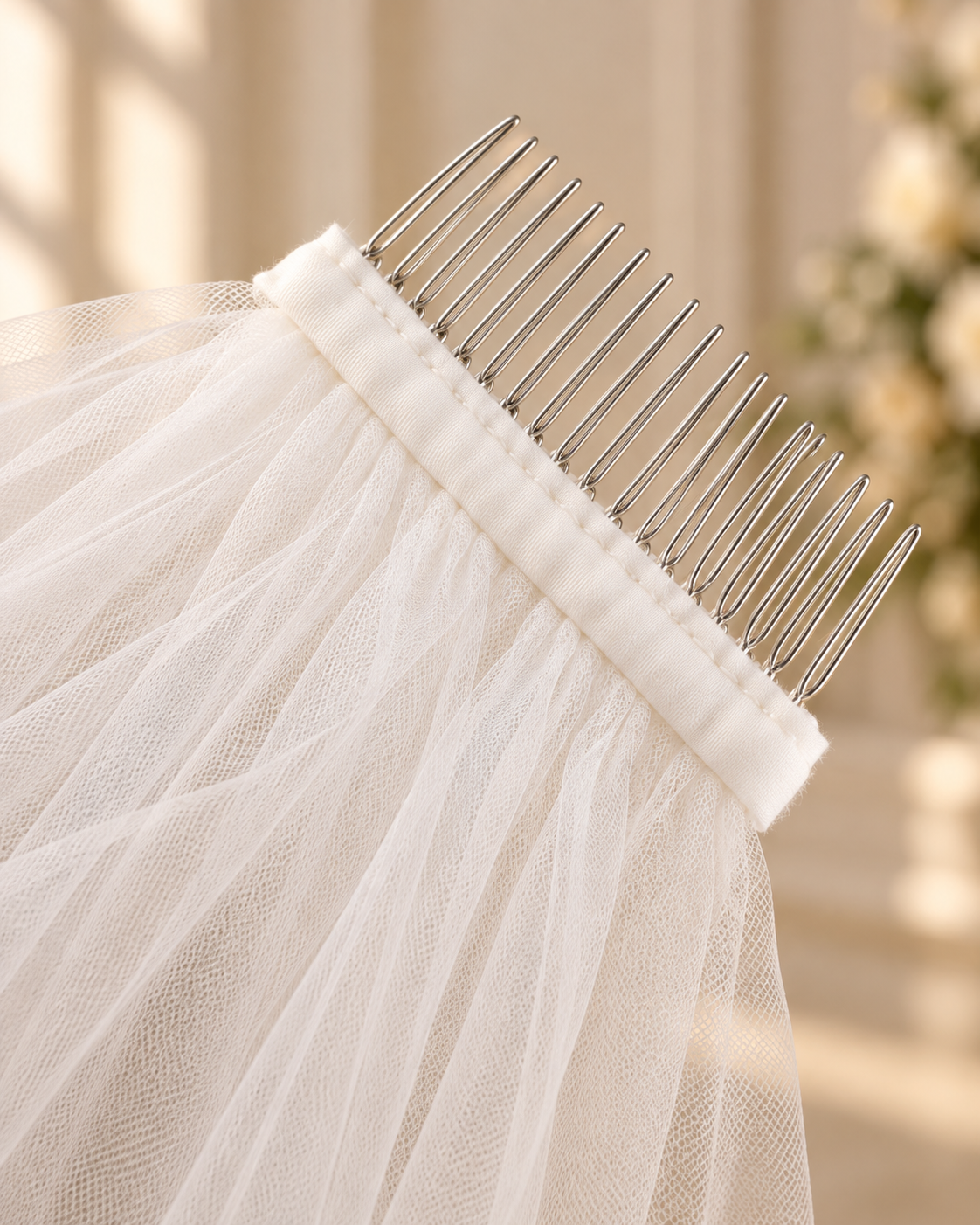Daisy — Floral Lace Chapel Veil wedding veil NZ photo 5