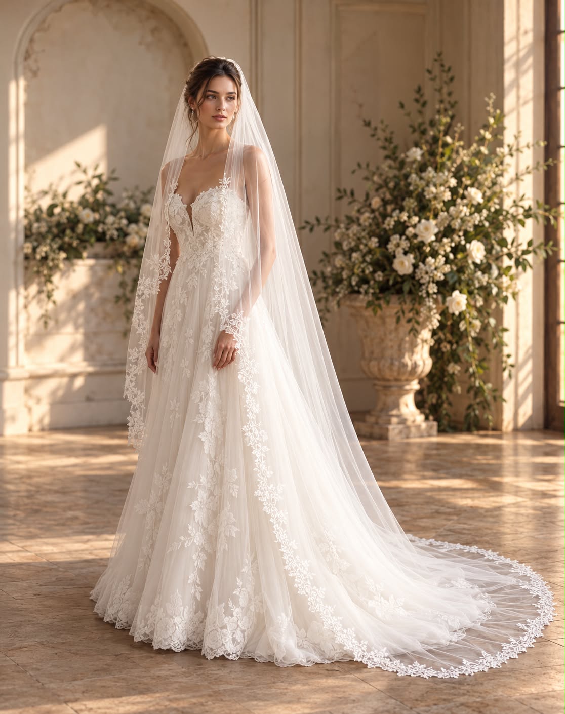 Daisy — Floral Chapel Veil