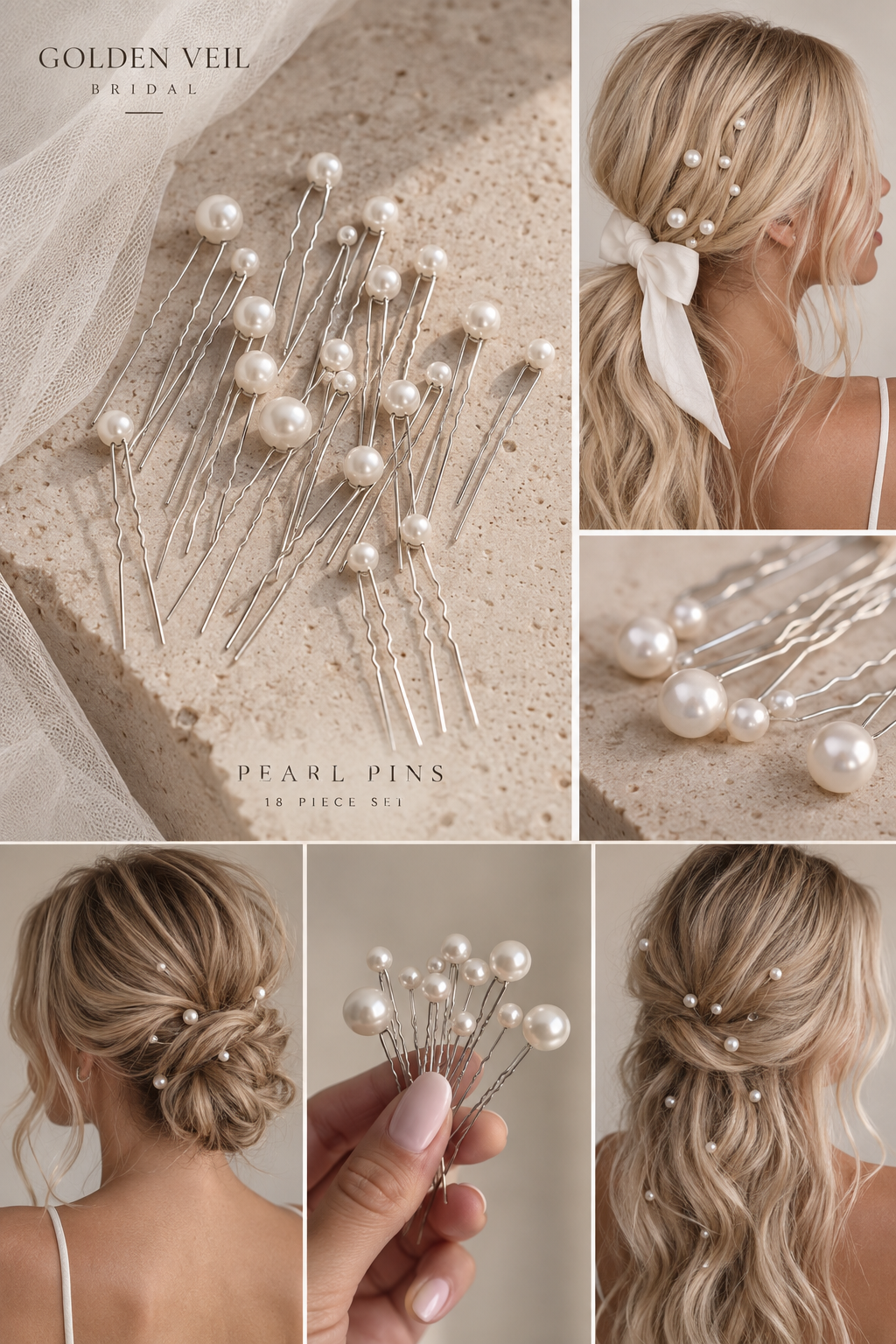 Pearl Pins — 18 Piece Set