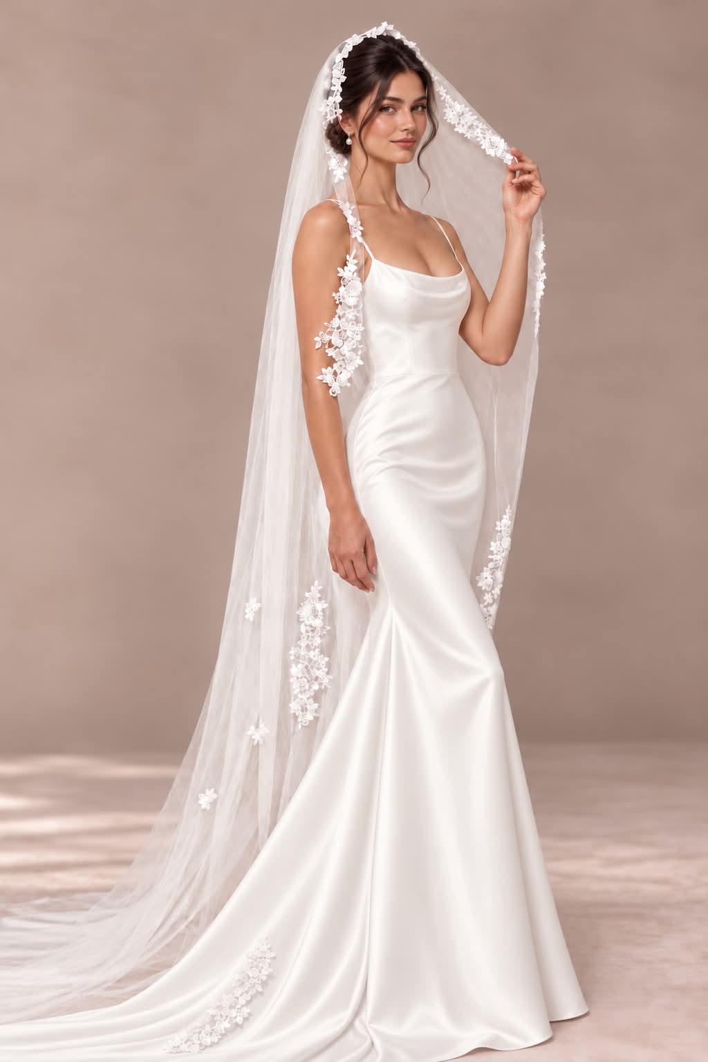 Fleur — Floral Appliqué Chapel Veil