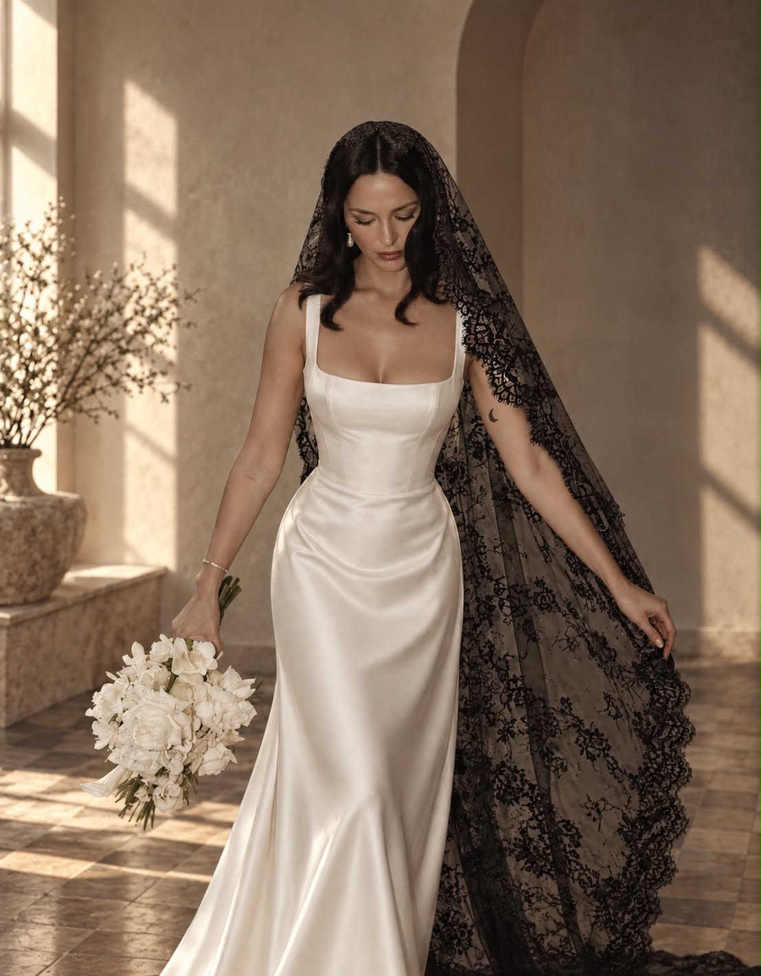 Raven — Black Lace Cathedral Veil