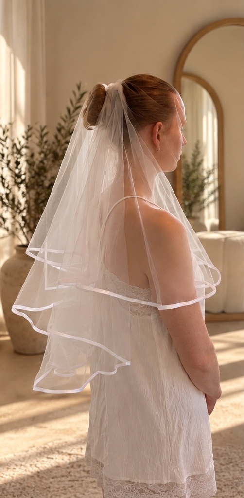 Eva - Bride to be Veil - Two-Layer Blusher Veil wedding veil NZ photo 6