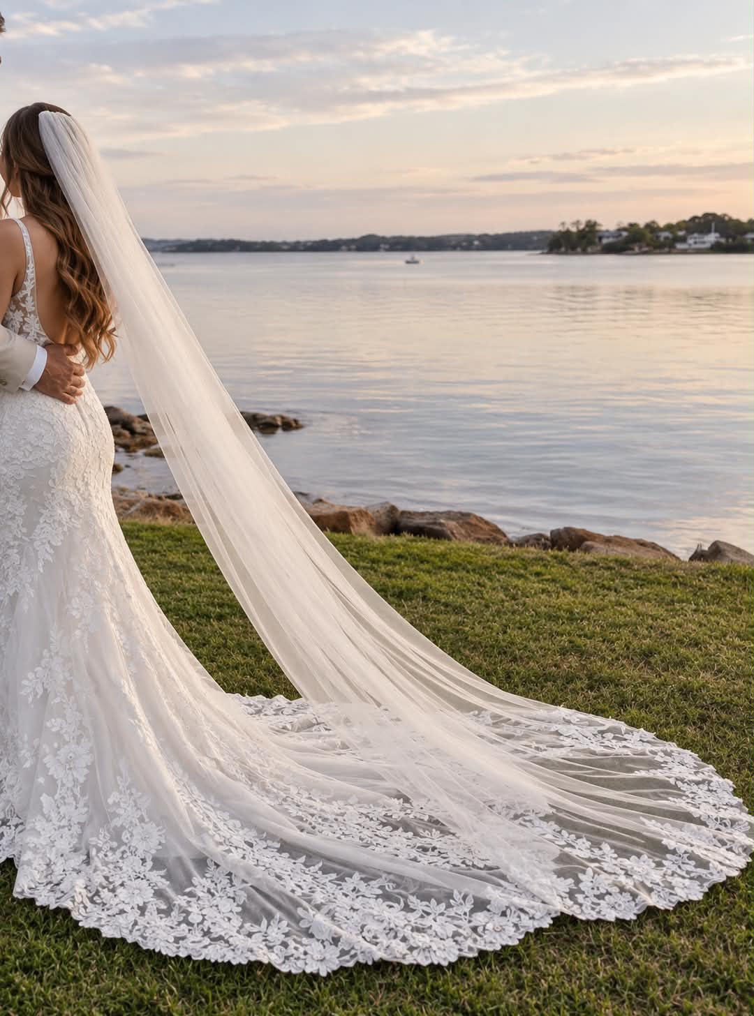 Madeline — Floral Lace Chapel Veil wedding veil NZ photo 11