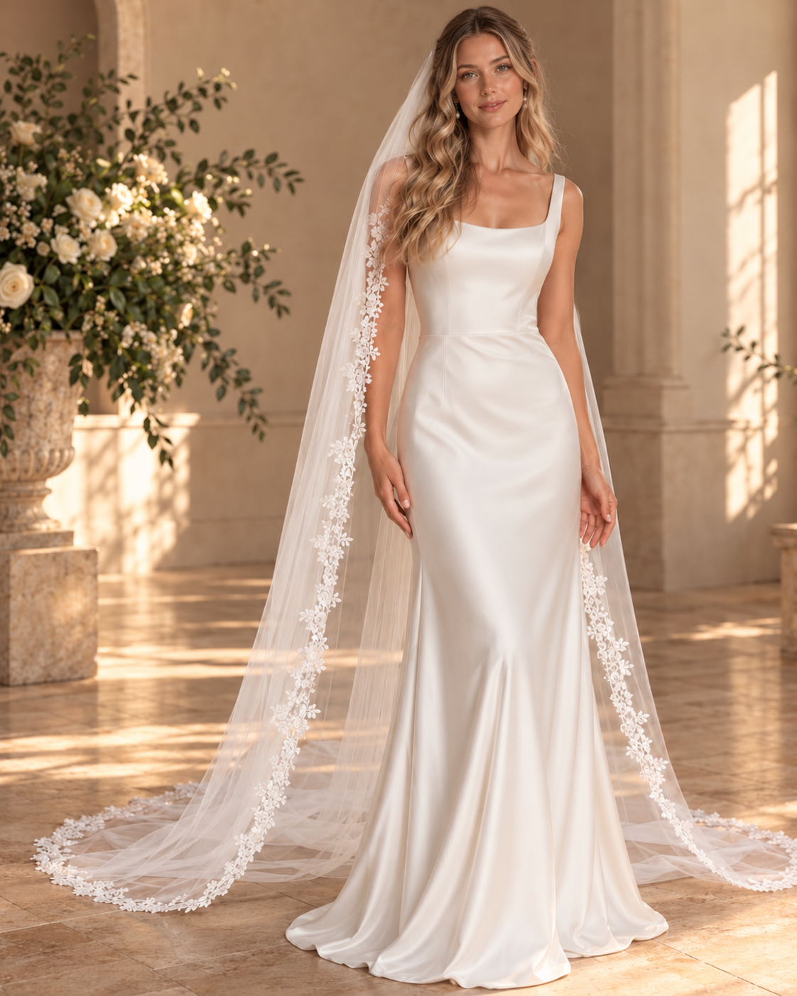 Daisy — Floral Chapel Veil