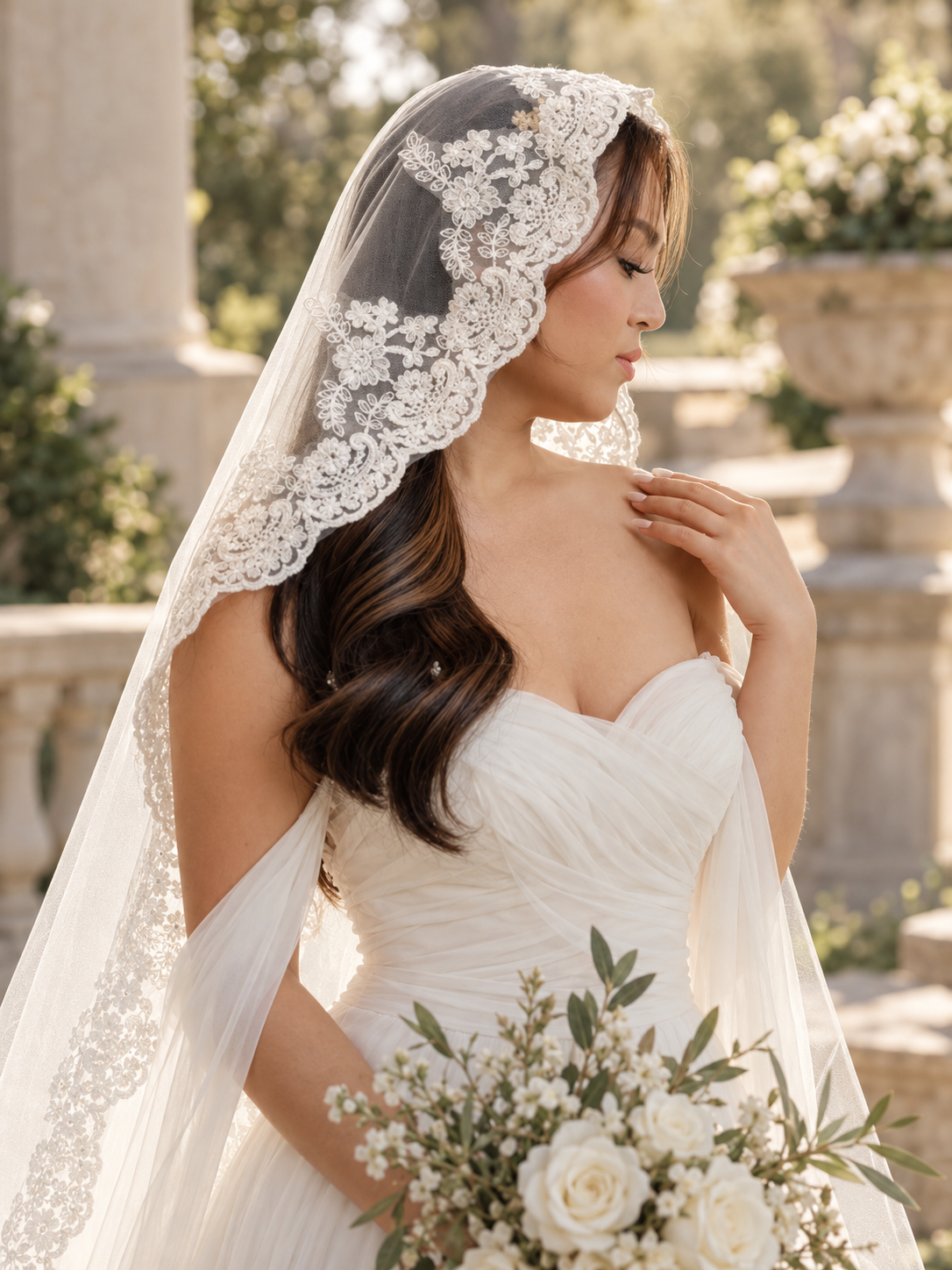 Classic — Cathedral Mantilla Veil wedding veil NZ photo 6