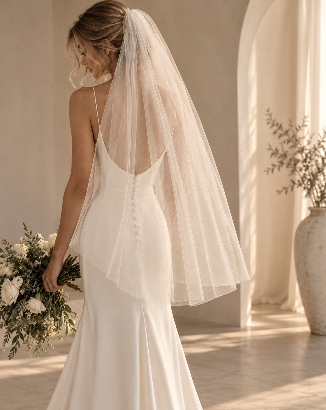 Skye — Plain Fingertip Veil wedding veil NZ photo 6