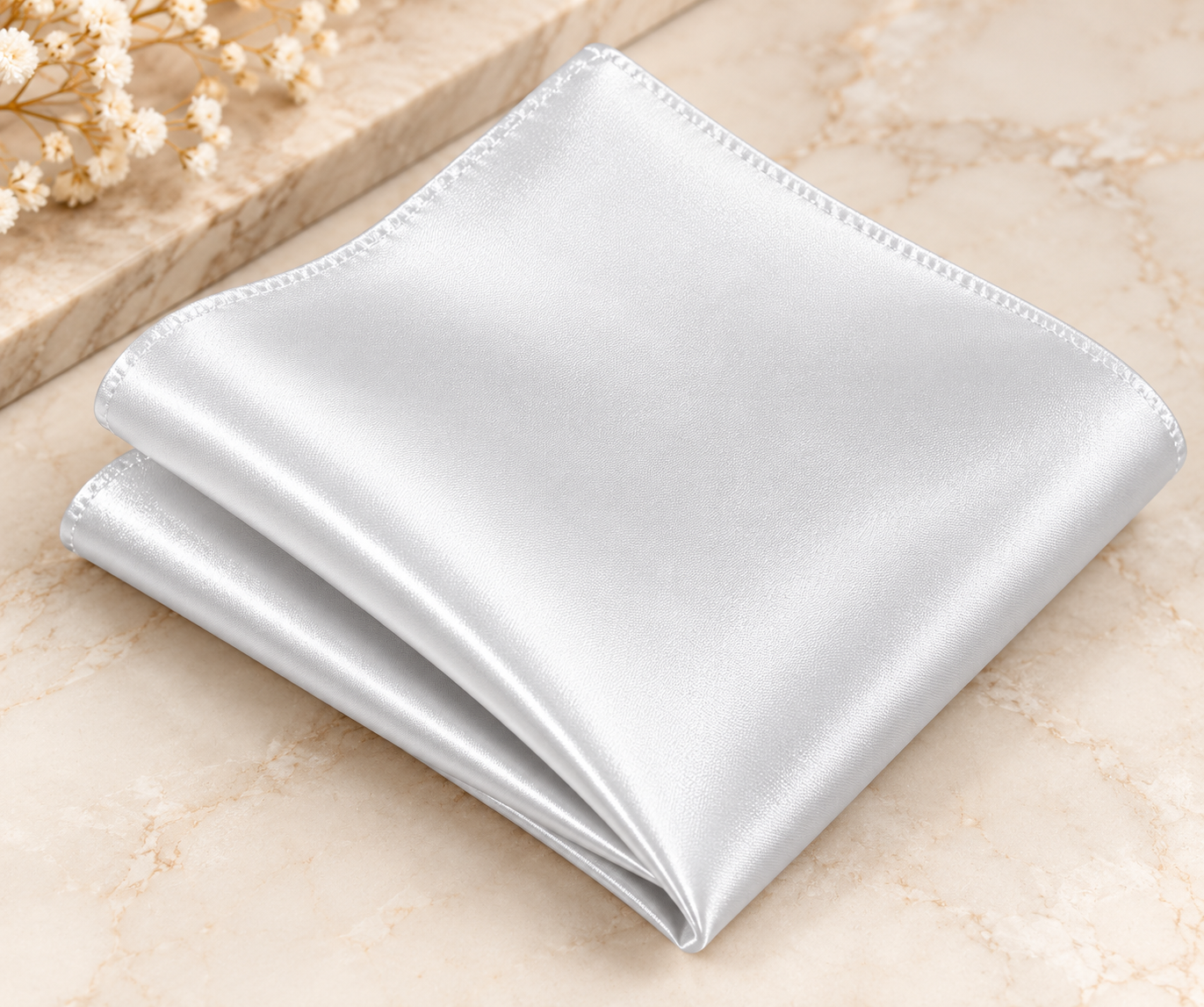 Classic Satin-Look Pocket Square bridal accessory photo 5