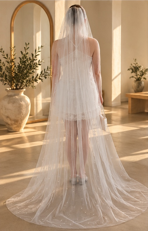 Cove Pearl Veil – 2M Chapel wedding veil NZ photo 6