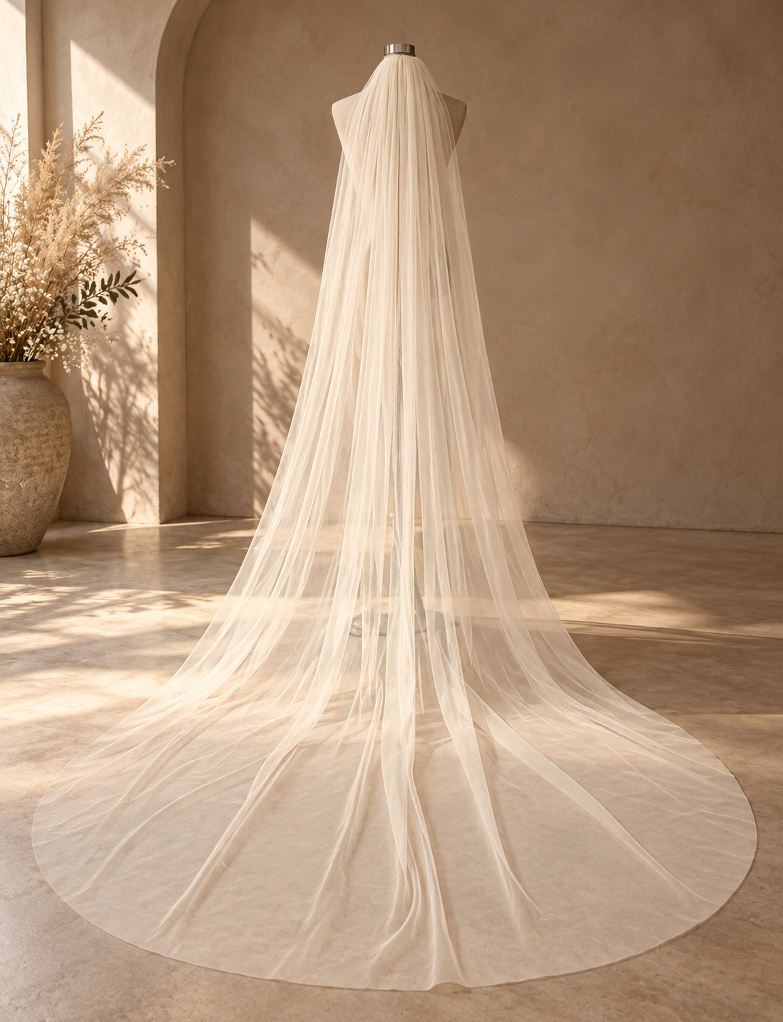 Hayley — Plain Cathedral Veil wedding veil NZ photo 8