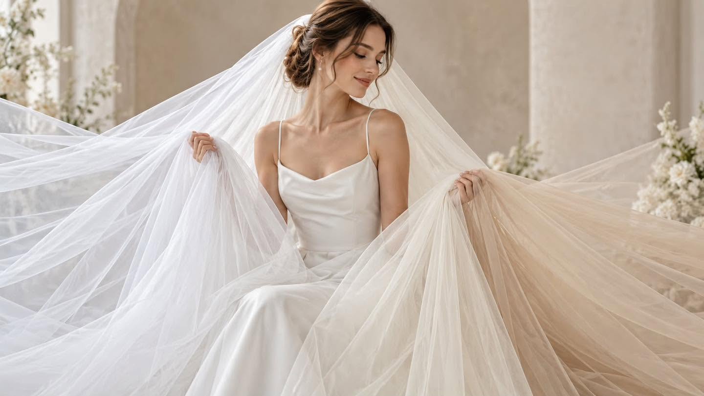 Bride with veil colours